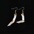 White shell mini pocket knife earring by Pocket & Bear Collective