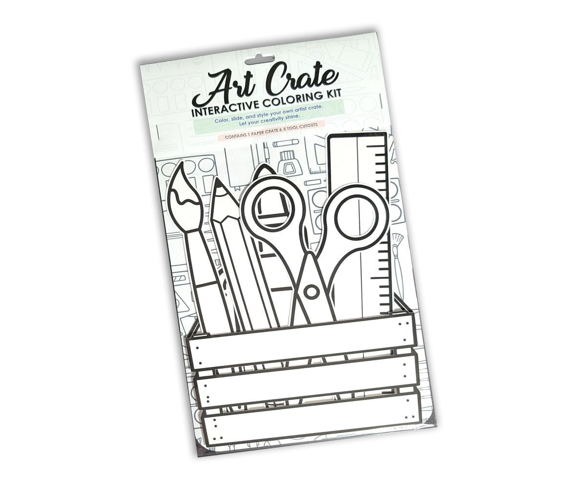 Single Art Crate interactive coloring kit in its packaging on a white background.