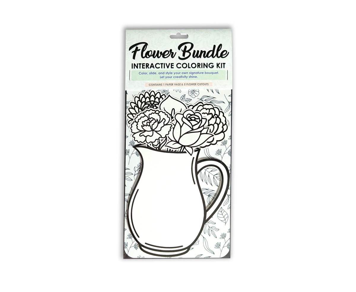 Single Flower Bundle interactive coloring kit in its packaging on a white background.