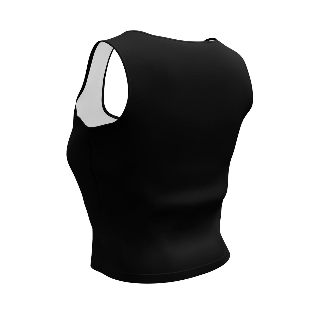 Cornelius Baphomet crop top in black, back view showing the all-over print and the cropped hem