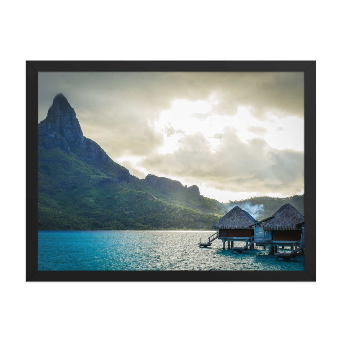 Bora Bora, French Polynesia framed luster print by iain, larger size shown in a black frame