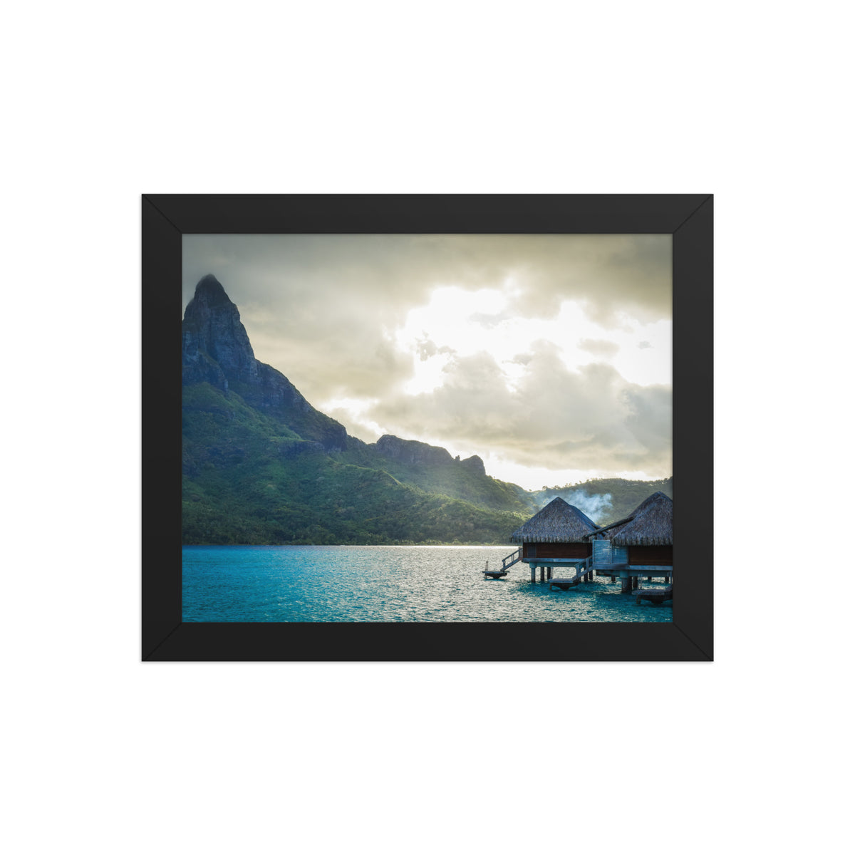 Bora Bora, French Polynesia framed luster print by iain, smaller size shown in a black frame