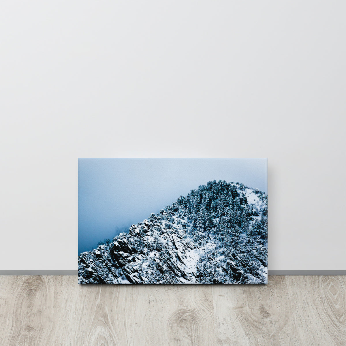Colorado Mountain thin canvas print by Iain Camacho, canvas hanging on a white wall above a light wood floor