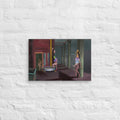 The Keeper Recruits canvas print by Fish hanging on a white brick wall