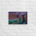 The Keeper Screams canvas print by Fish hanging on a white brick wall