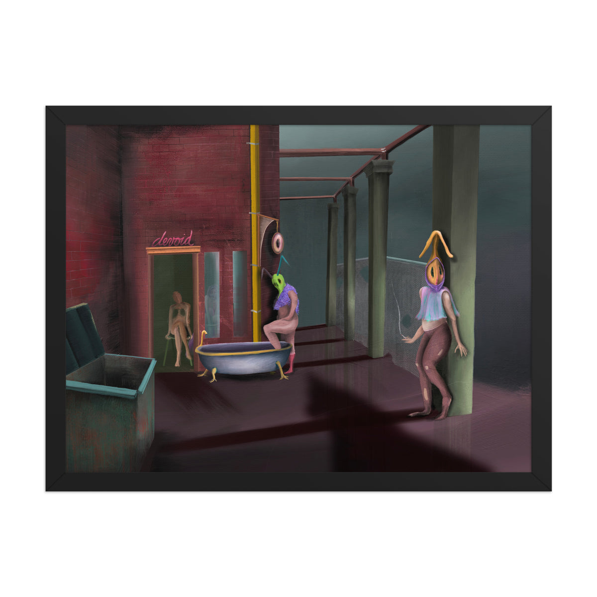 The Keeper Recruits framed luster print in a black frame, shown straight on against a plain background