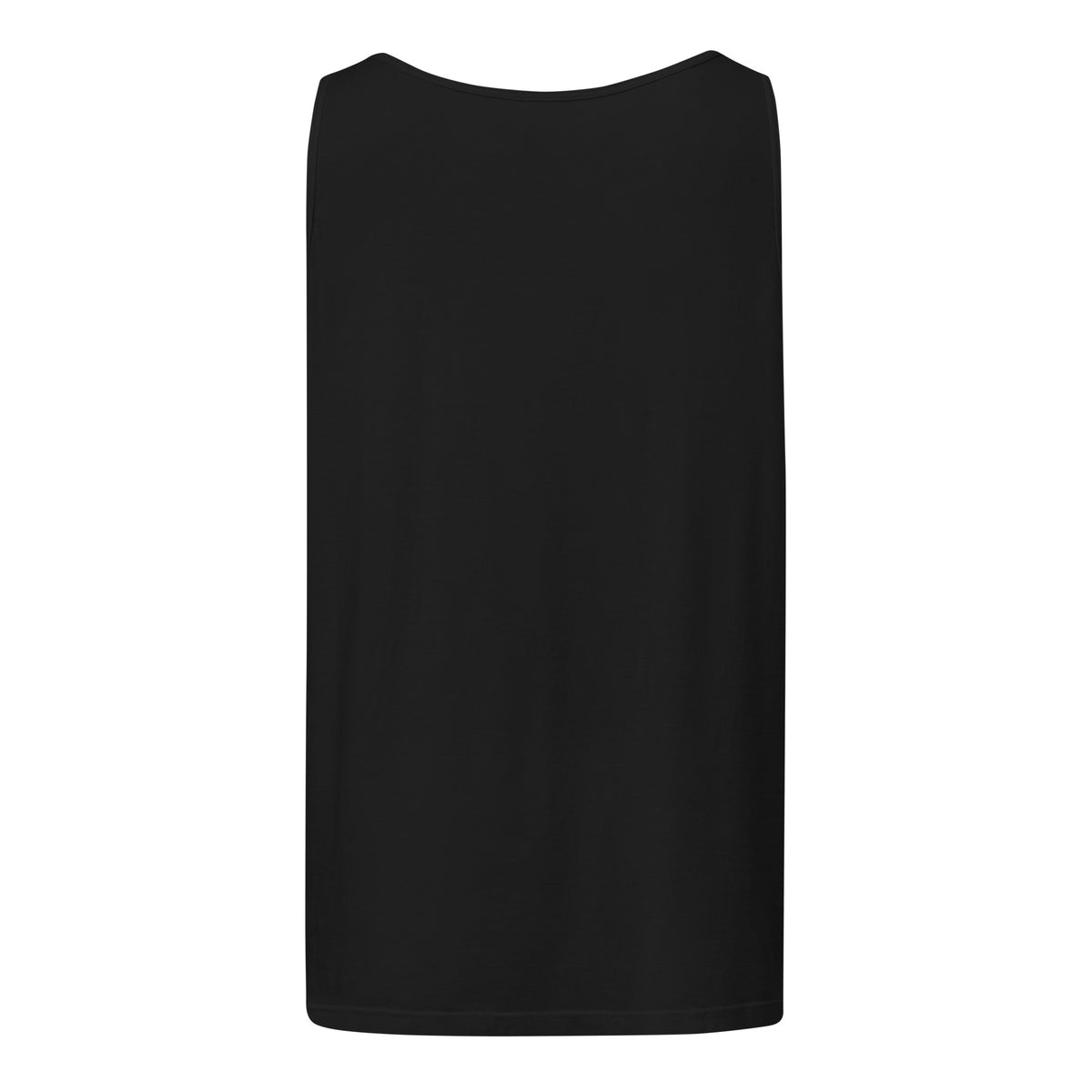 We Built This Business On Adderall tank top in black, plain back view laid flat with no print