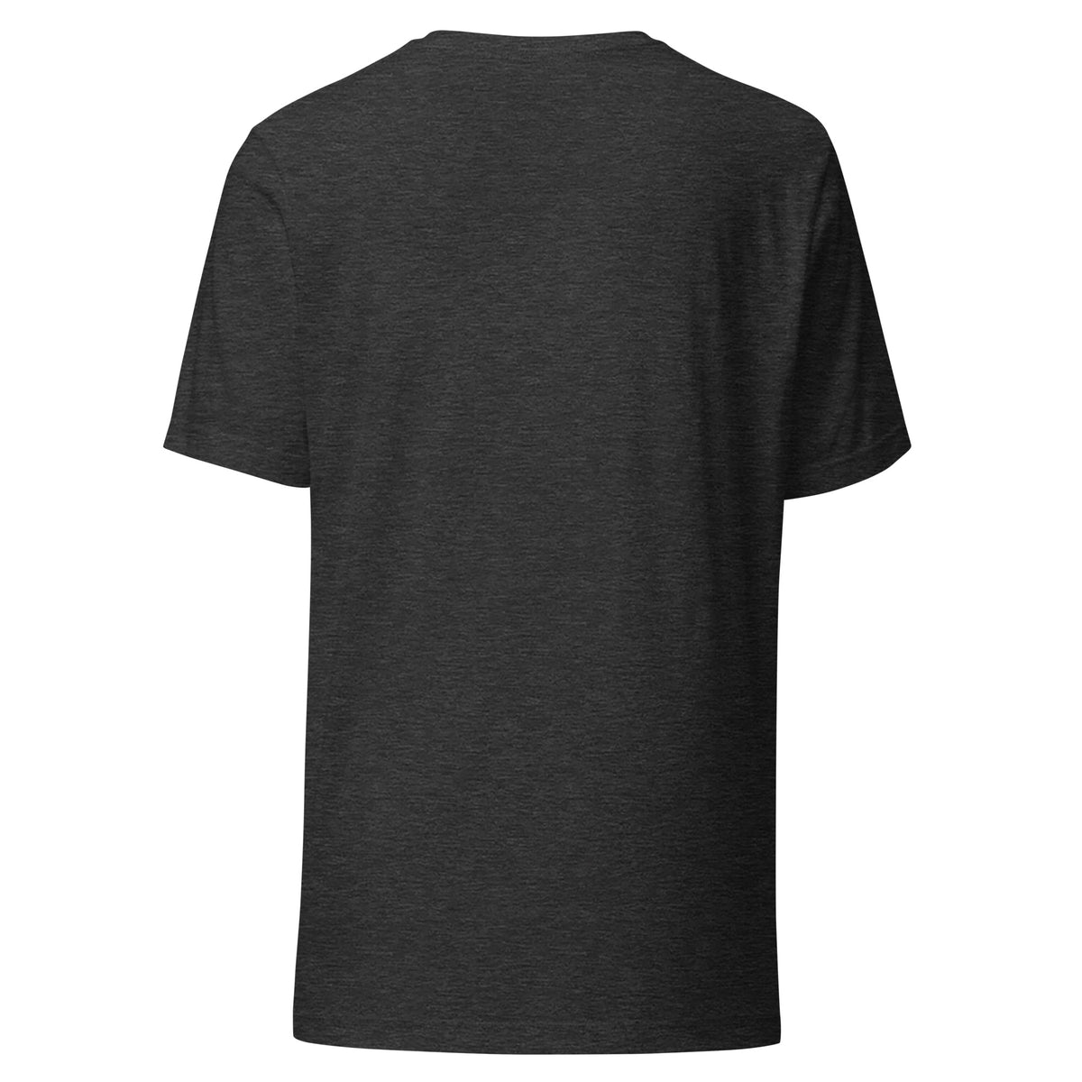 Do It For The Dopamine t-shirt in dark grey heather, plain back view laid flat with no print