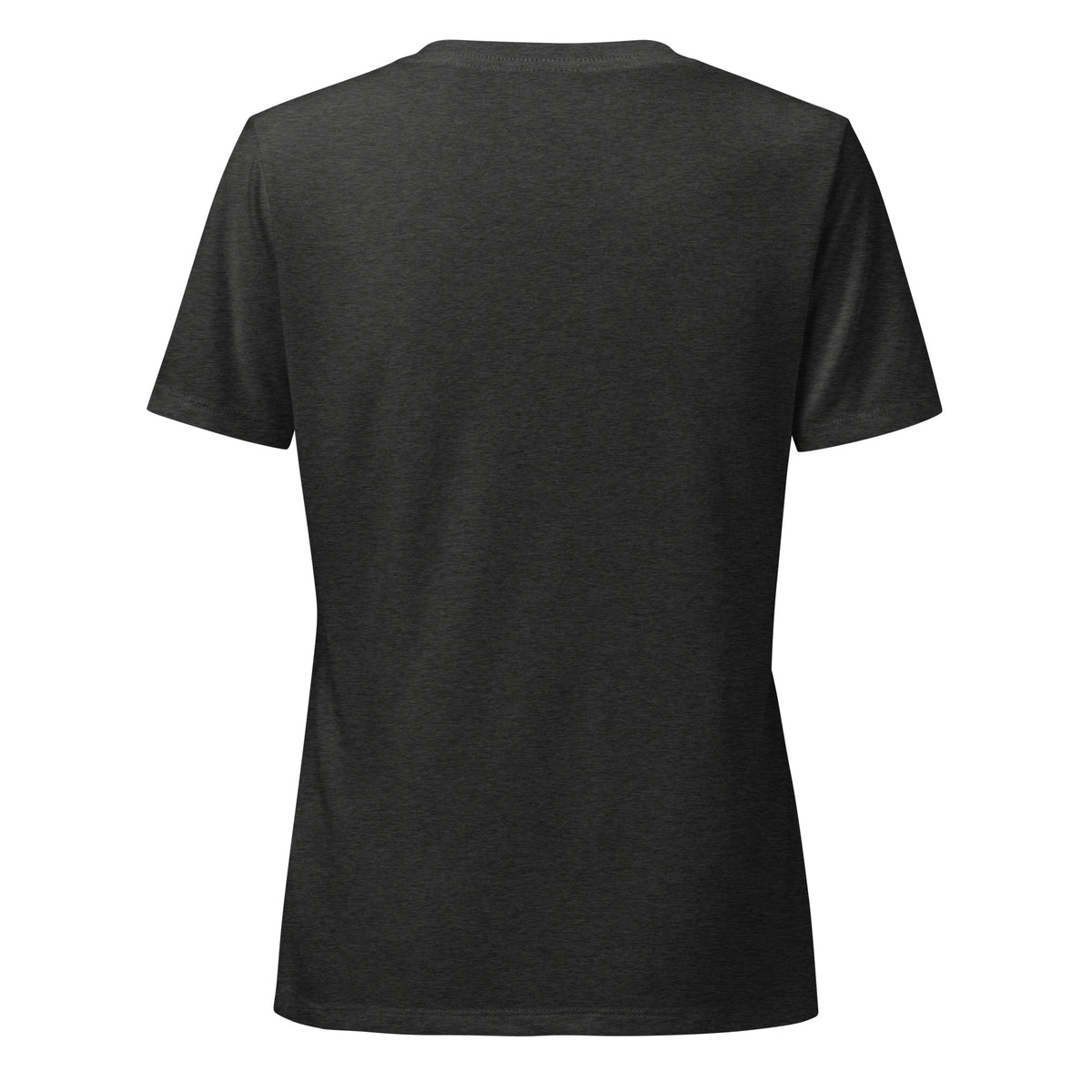 We Built This Business On Adderall V-neck t-shirt in dark grey heather, plain back view with no print