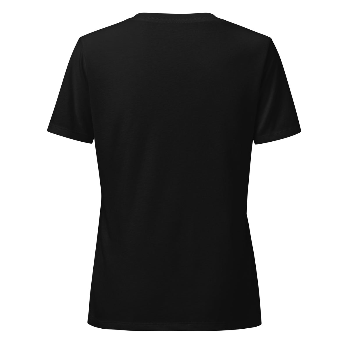 We Built This Business On Adderall V-neck t-shirt in solid black, plain back view with no print